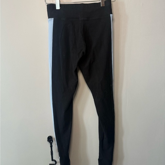 2016 Victoria's Secret PINK Black Yoga Leggings – Blue Stripe & Corset Waist - Picture 3 of 5